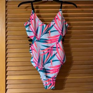 Pink one piece swimsuit